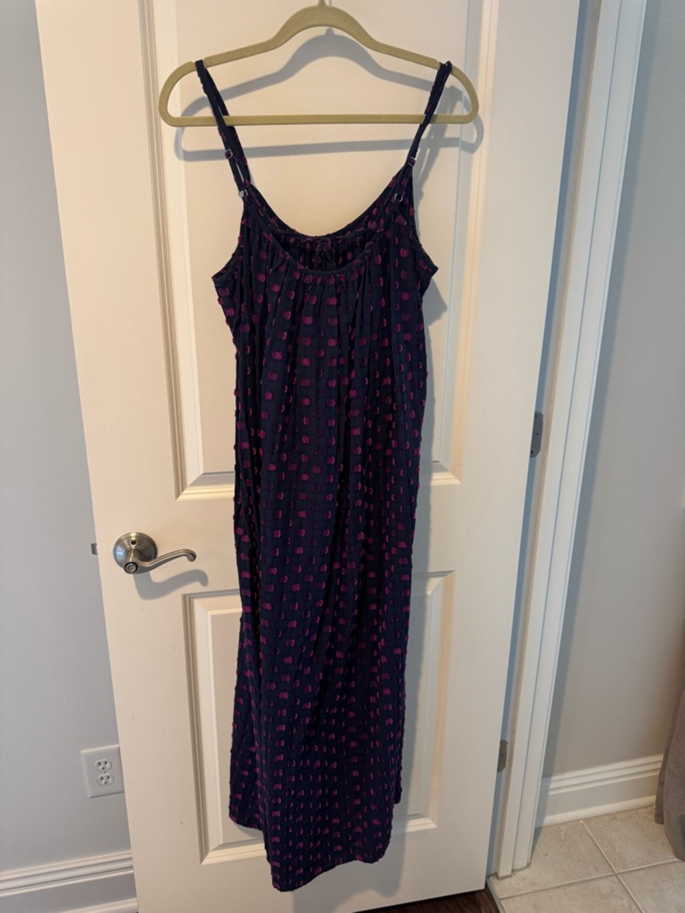 Xirena Rhode Moonset Navy Dress with Pink Dot Print | L - Picture 5 of 6